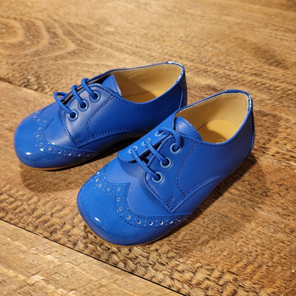 Clarys Blue Kids Oxford Leather Shoes, EU 22
